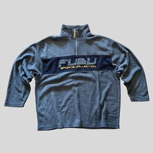 Vintage FUBU Sports Collection 90s Y2K Half-Zip Fleece Pullover Men's Size 3X